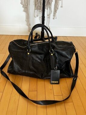 Betsey Johnson Black Embossed Skull Travel Satchel